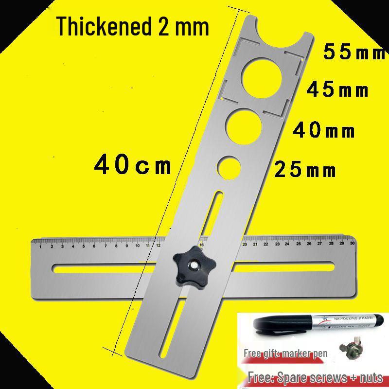 Adjustable Multifunctional Tile Hole Punch and Positioning Ruler