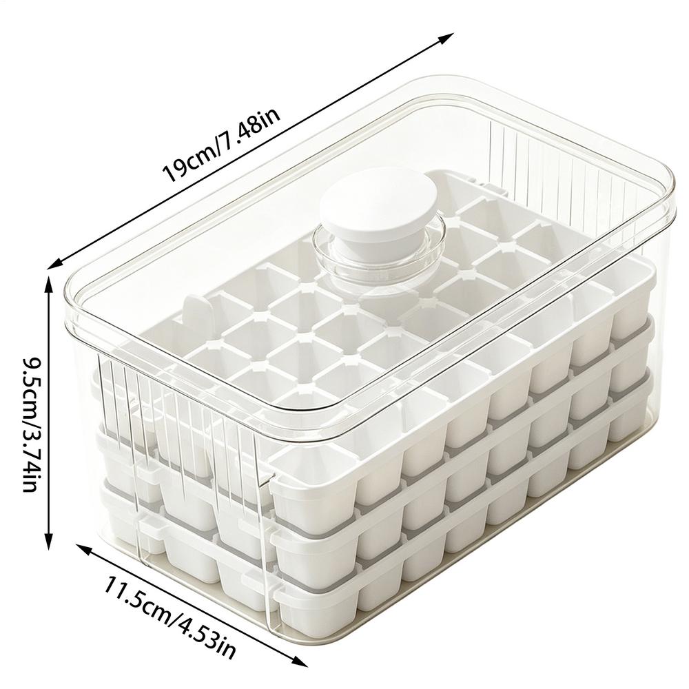 

Ice Bin With Lid For Freezer 3-Tier 96-Grid Press-Type Icy Maker With Lid And Bin Easy Release Ice Tray For Home Kitchen жёлтый