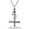 Fashion Hip-Hop Hipster Men's Ins Goat Reverse Cross Necklace Retro Style Niche Personality Titanium Steel Pendant Ornament