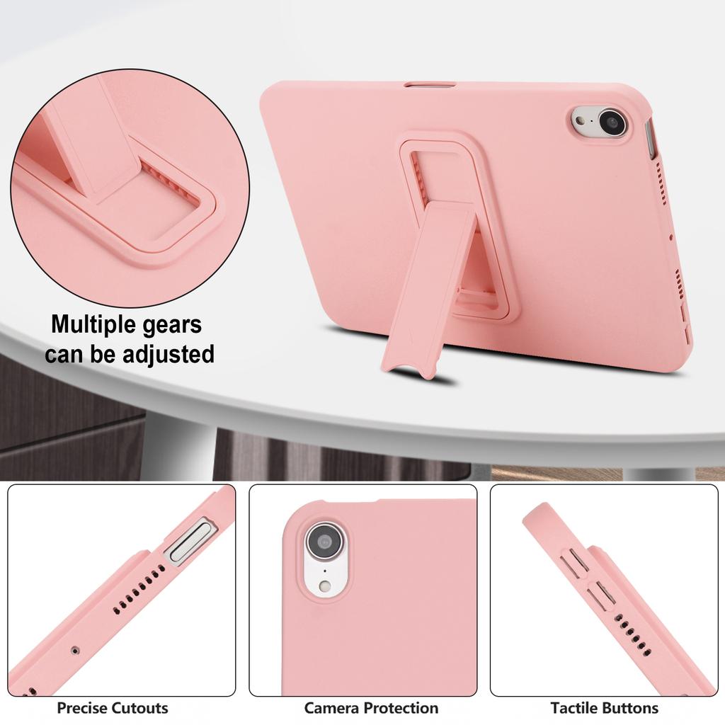 For iPad mini (2024)/(2021) Case TPU+PC Skin-Friendly Kickstand Tablet Cover