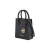 Michael Kors Mk Mercer Klassisches Logo Anhänger Gold Label Kieselsteinleder Tragetasche Damen Tote Schwarz 35T1GM9C0I-BLACK