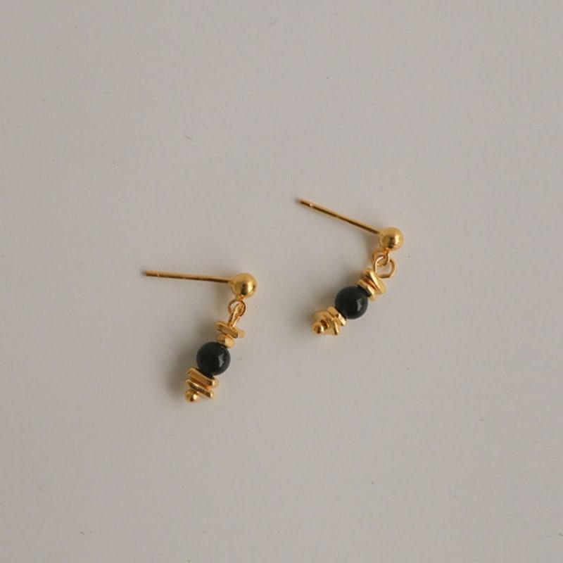 modernlike 14k gold-filled silver horong onyx drop earrings