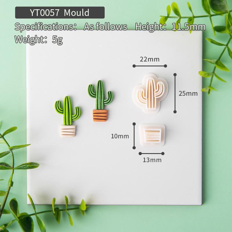 Clay Cutters for Polymer Clay Jewelry Cactus Polymer Clay Cutters for Earrings Jewelry Making Potted Plant Clay Earrings Cutters