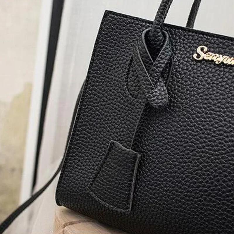 Women's tote shoulder bag solid Color Lychee Grain Ladies Handbags Single-shoulder Crossbody Handheld