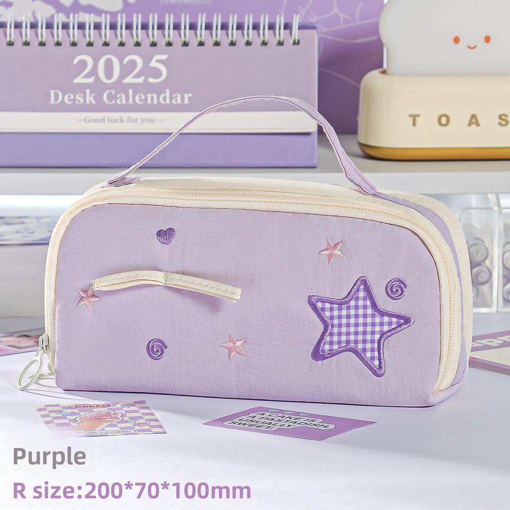 Multi Layer Pencil Case With Fabric Material For Students And Office Use