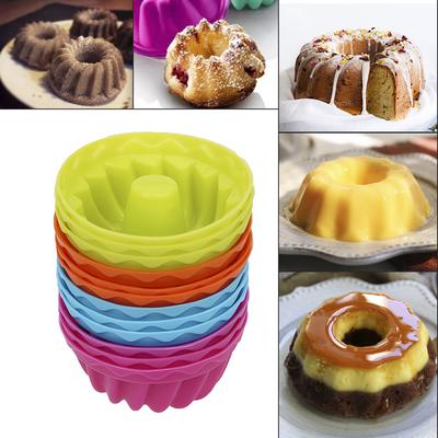 Nepřilnavá forma na pečení na želé 12 ks/sada Silikonová forma na pudink, cupcake, muffin, koblihu, tvar závitu