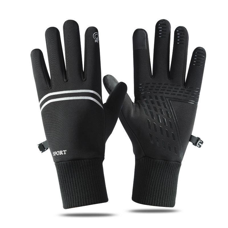 Cross Border Cycling Gloves Men Outdoor Velvet Touch Screen Sports Anti Slip Windproof Waterproof Wear-resistant Warm