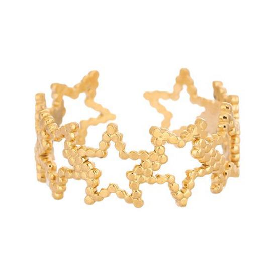 Damenring Geometrisch Hohl Sternform Verstellbares Öffnungsdesign Fingerring