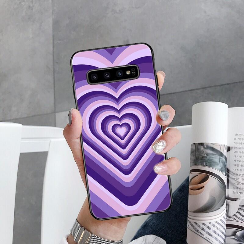 Phone Case for Samsung Galaxy S22 S20 Ultra S20 S22 Plus S21 S10 S9 S8 Plus S10E S20 FE Brown Heart Circle Phone Capa