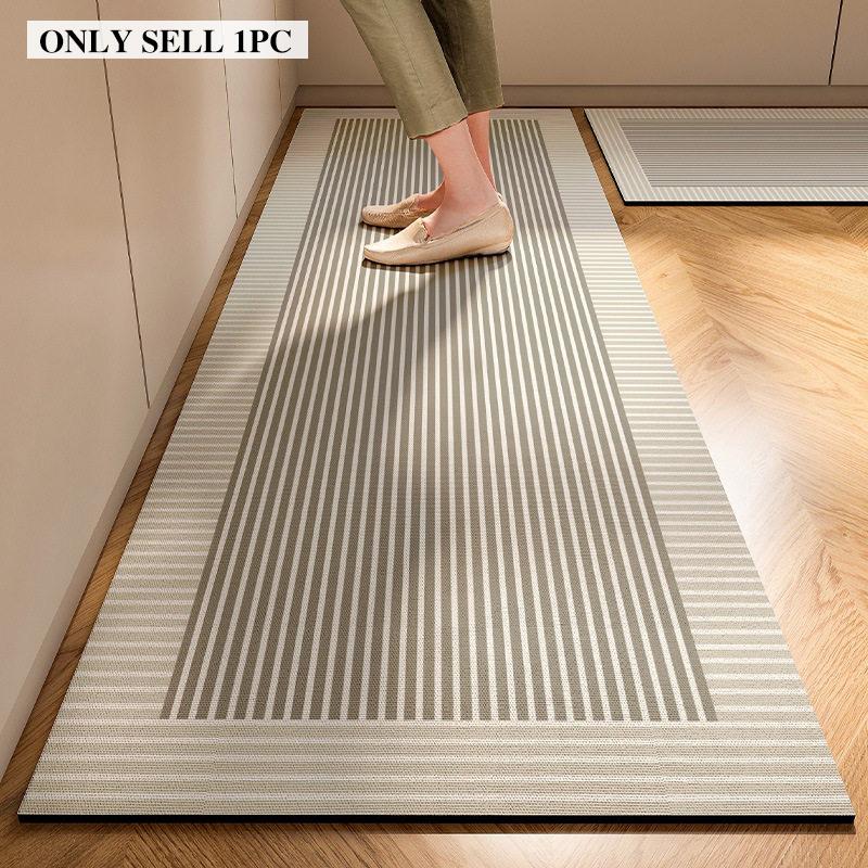 Kitchen Carpet Absorbent Non-slip Oil-proof Diatomite Floor Mat Minimalist Striped Rug Long Size Home Decoration Rugs Alfombra