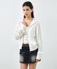 Mongdol Punched Knit Zip-Up Hoodie White Mdcd060White