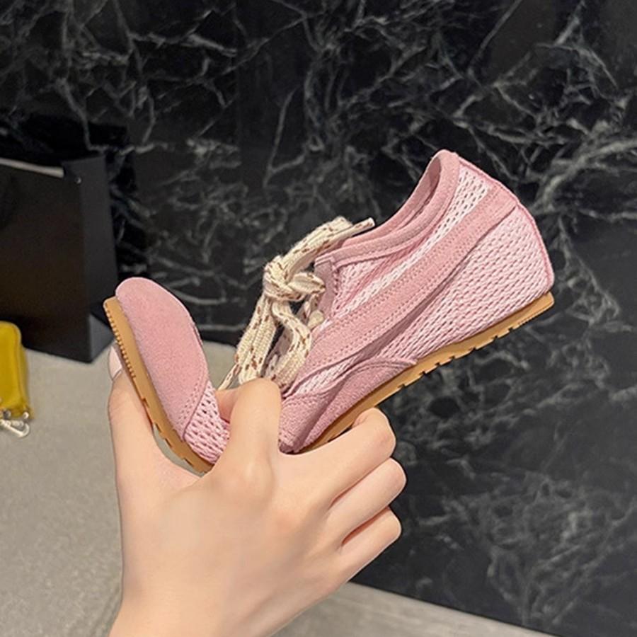 Cowhide version~ 2025 new leather mesh breathable German training shoes women's summer flat-bottomed sports and leisure Forrest Gump shoes board shoes