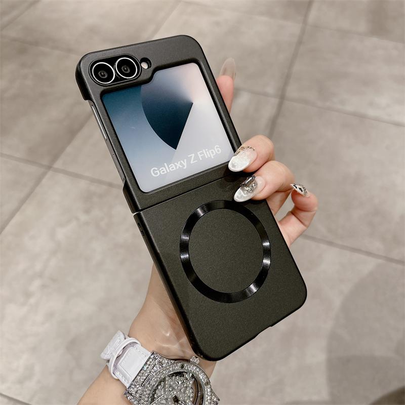 Luxury Matte Hard Case for Magsafe Magnetic for Samsung Galaxy Z Flip 7 6 5 4 3 Zflip 7 Shockproof Wireless Charge Thin Cover