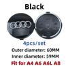 For Audi 60/61/68/69/77MM 4pcs Car Wheel Center Hup Cap Cover A4 A6L A7 A8 A3 A5 A6 S3 S4 Q3 Q5 Q5L Q7 Modification