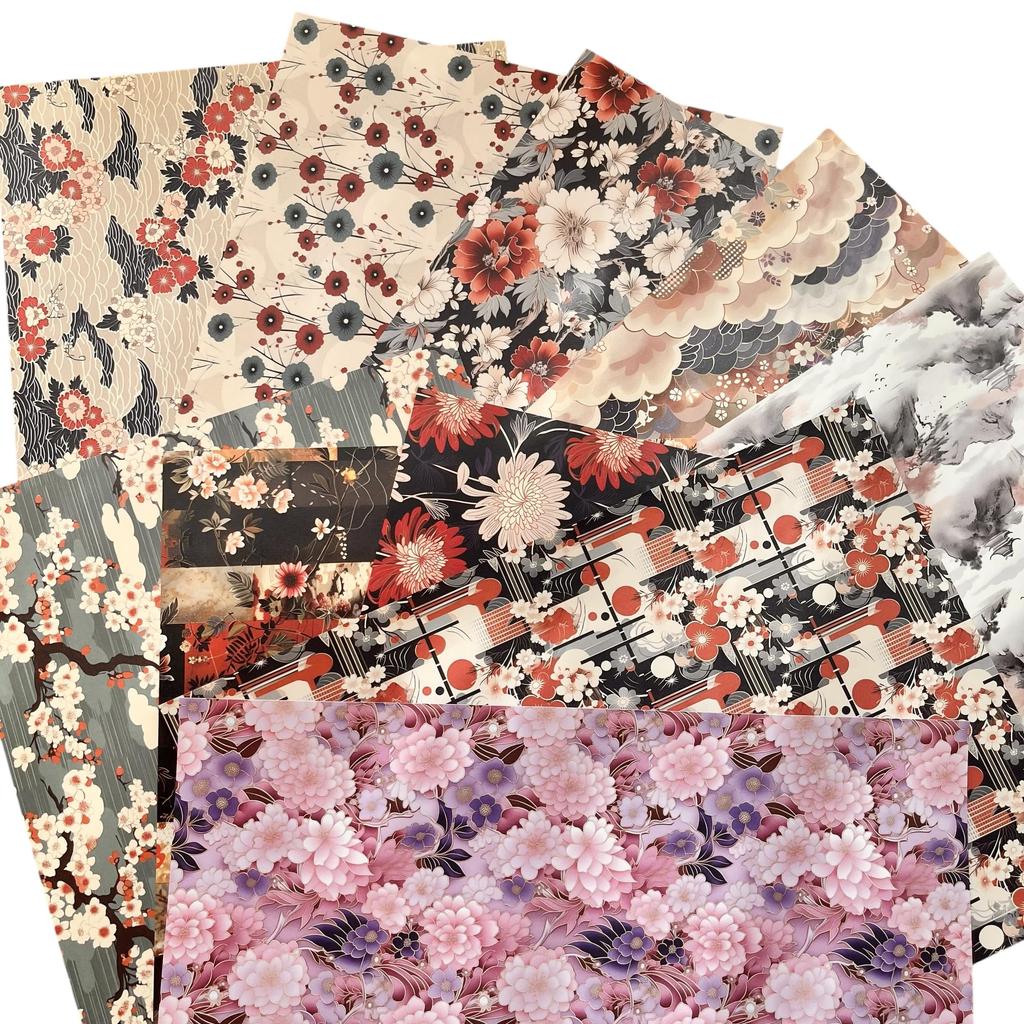 TOHYAN A4 Design Japanese Pattern Paper Wrapping 10 50 Made in Colorful Design Wrapping Material Junk Handmade Origami Double-Sided Paper,