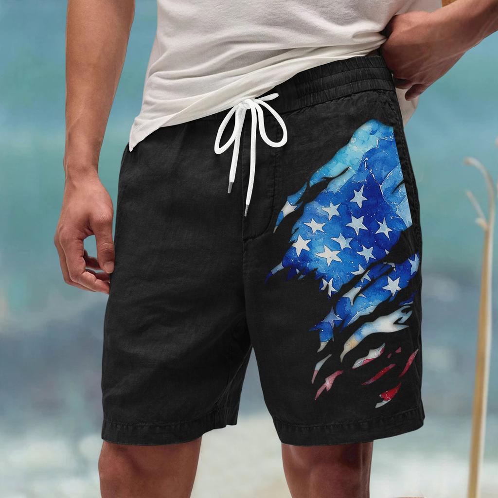 Męskie letnie, duże, swobodne, luźne spodnie sportowe, szorty plażowe