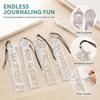 4PCS Multifunctional Metal Ruler Silver Drawing Template Bookmark Ruler  Scrapbooking