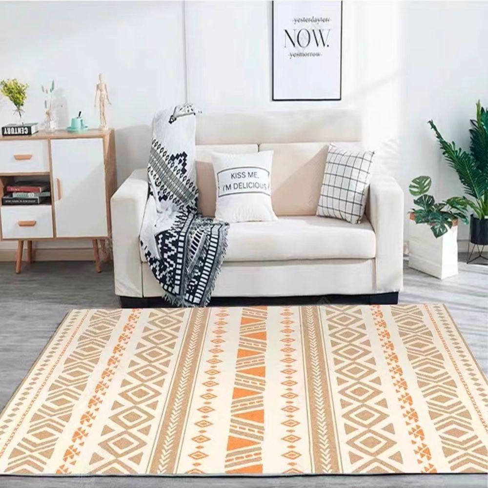 Morocco Vintage Living Room Rug Home Sofa Coffee Table Rug Room Decor Bedside Blanket Non-Slip Crystal Velvet Floor Mat