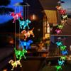 Solar Powered Dog Light Wind Chimes Lamp Color Changing Yard Decor