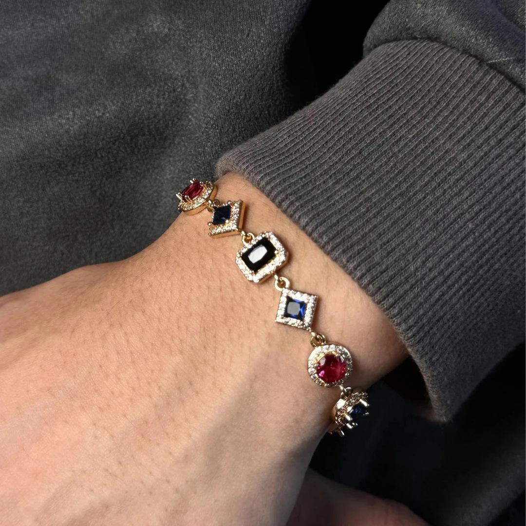 

Геометрический цирконовый теннисный браслет для мужчин и женщин, браслет-цепочка с камнями AAA CZ, подарок, ювелирное украшение класса люкс Adjustable