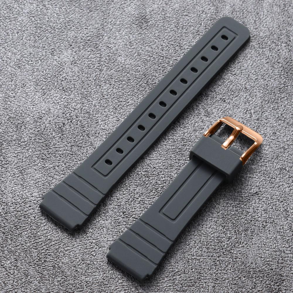 

18 мм м який силіконовий ремінець для Casio F-91W F84 W800H SGW400 F105/108 A158/159/168AE1200/1300 Водонепроникні гумові спортивні ремінці для годинника 18mm