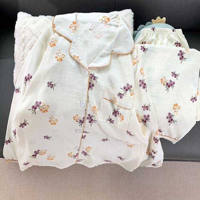 Pajamas Women's Spring and Autumn Cute Cartoon Dalmatian Cloud Cotton Long-sleeved Home Service Suit Can Be Worn Outside