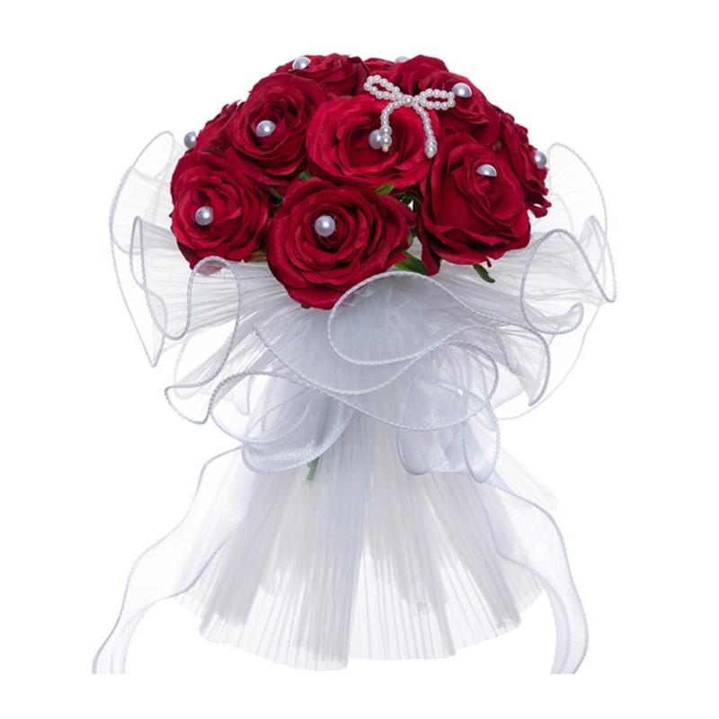 Wedding Artificial Flower Bouquet Rose Bridal Bouquet Wedding Party Props