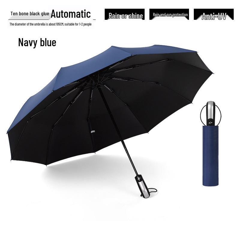 Stabiler winddichter automatischer Faltregenschirm für Männer und Frauen – Großer Sonnenschutz für jedes Wetter, anpassbar für Werbung