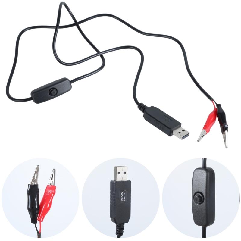 Alligators Clips USB Input 5V2A To 9V 0.60A Output Power Supply Adapter Cable For Security Camera And Wireless Routers