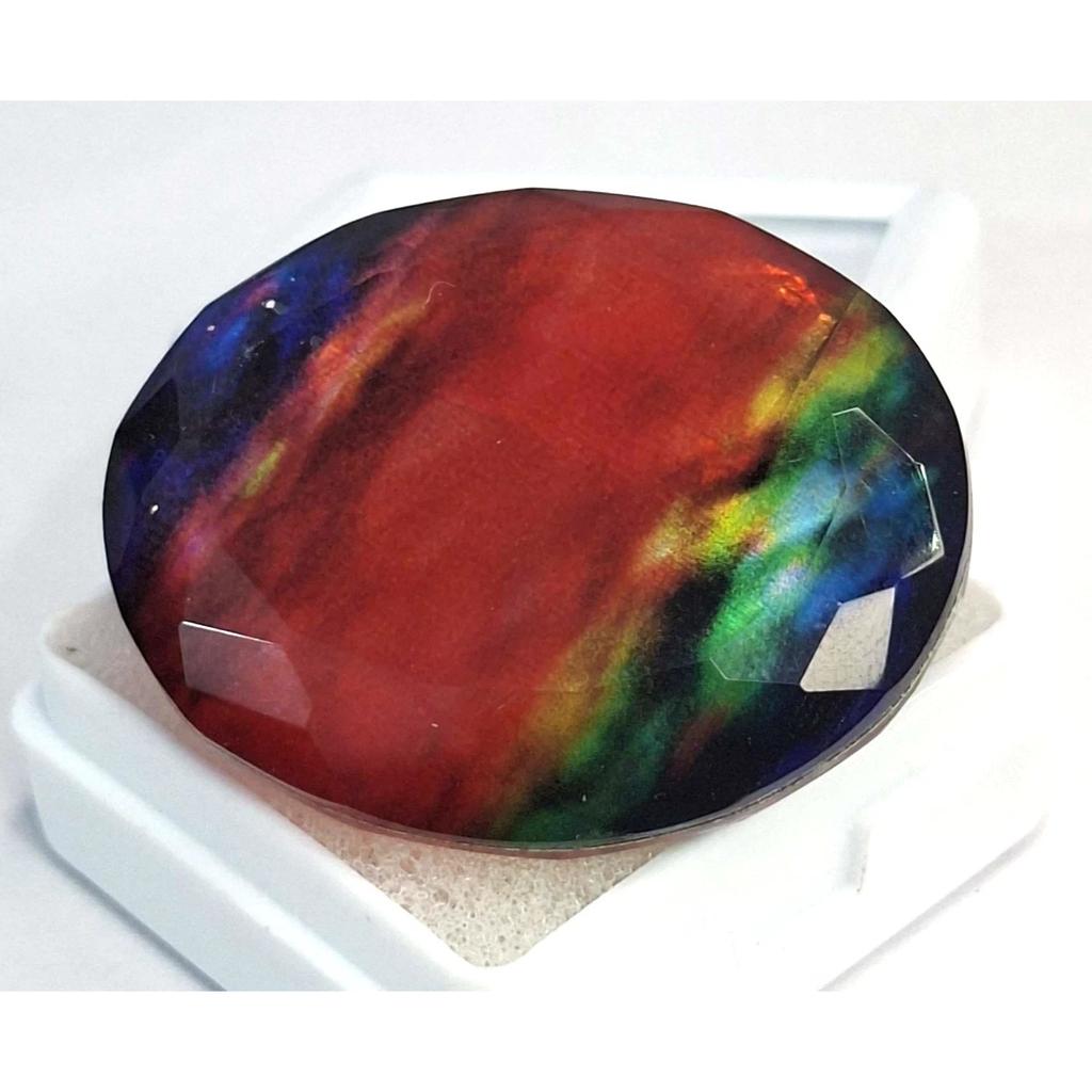 Fabulous Opal Like Ammolite Natural Oval Cut 45-47 Ct Certified Loose Gemstone