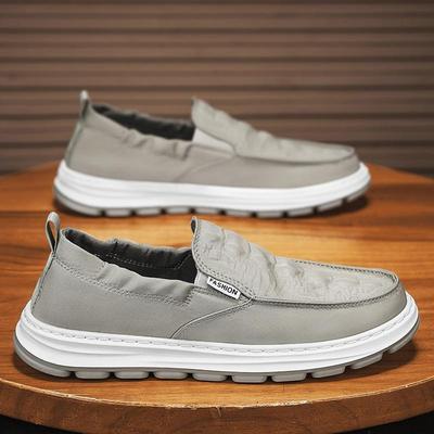 Men's Shoes Summer Breathable Ice Silk Cloth One Pedal Lazy Shoes Old Beijing Casual Cloth Shoes Soft Sole Soft Surface Simple Shoes