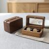 Solid Wood Black Walnut Window Opening Exquisite Cufflink Box Sleeve Nail French Cufflink Set Box Packaging Gift Box Accessories