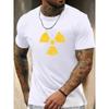 European Sizes Men'S Summer Casual Short-Sleeve T-Shirt with Radioactive Warning Sign Design