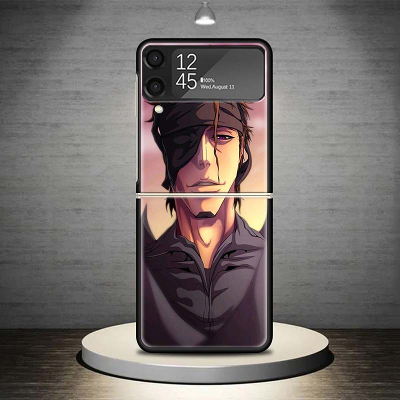 Aizen Sousuke Bleach Phone Case For Samsung Galaxy Z Flip 7 6 5 4 3 5G Shockproof Cover Z Flip7 Flip6 ZFlip5 Flip3 Flip4 Luxury
