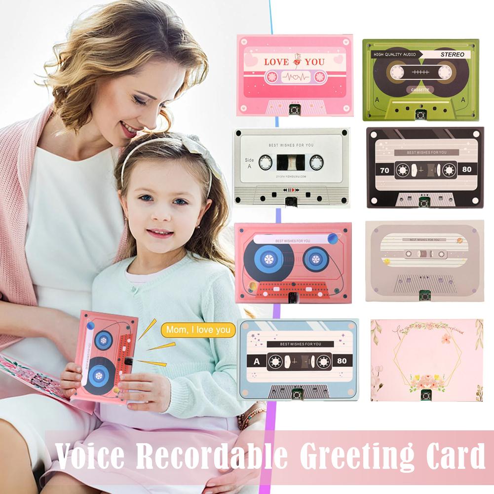 Recording Voice Card Tape Greeting Card Recordable 300 Seconds DIY Recording MusicCard Valentine's Day Anniversary Birthday Gift