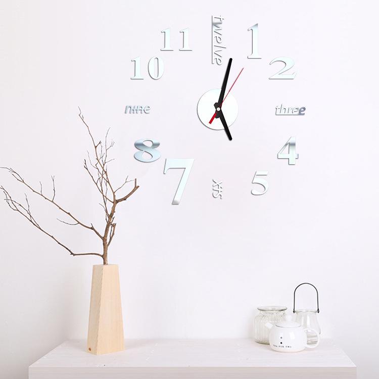 Douyin Style Silent Acrylic Wall Clock - DIY Wall Sticker for Home or Bedroom