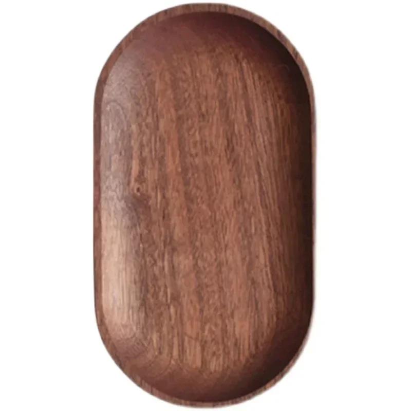Japanese Rectangular Dinner Plate Walnut Wooden Tray Ins Wind Small Wooden Plate