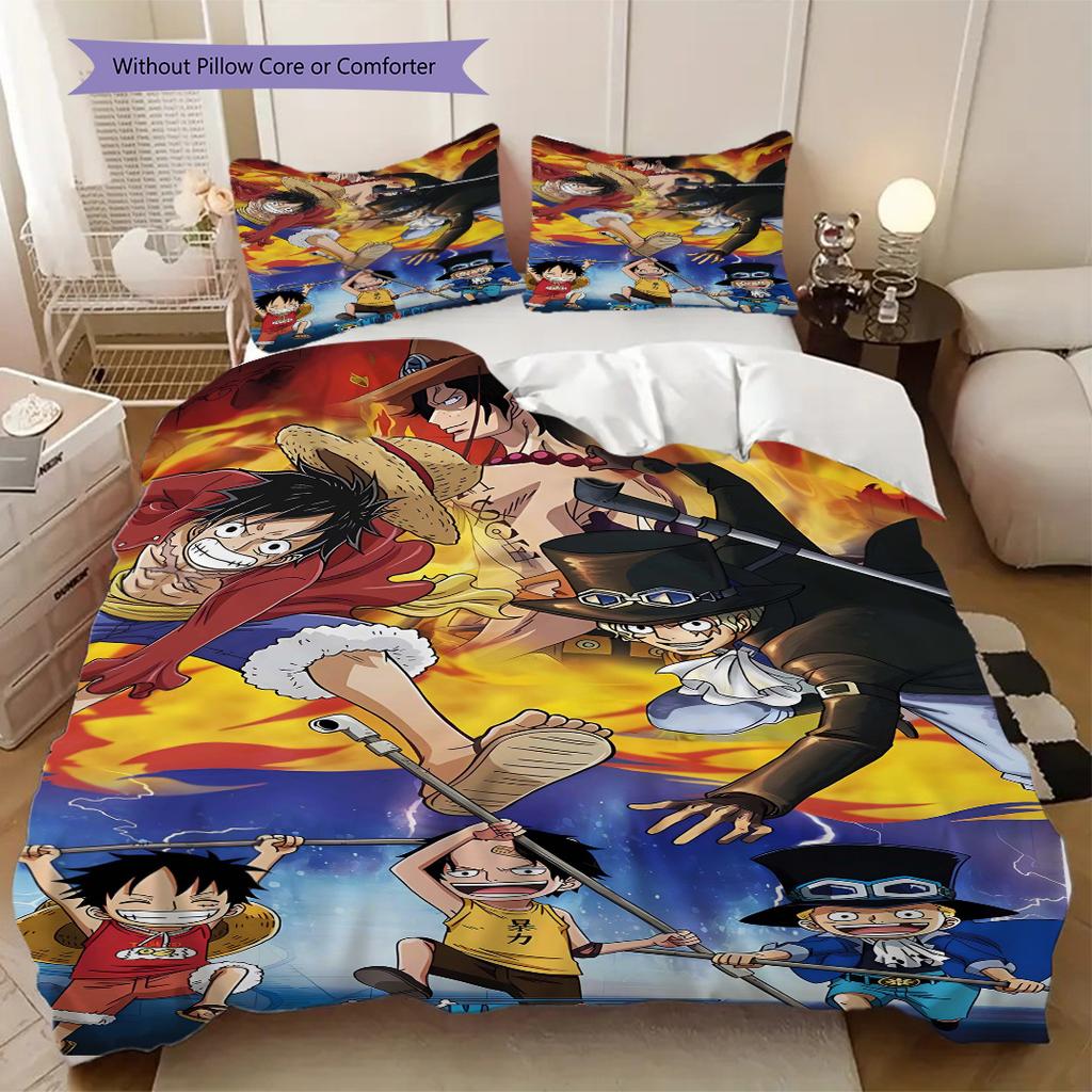 Anime One Piece Puzzle Soft Comfortable Duvet Cover, Children's Bedding Set Gift, Various Sizes Available LXR168