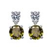 925 Silver Geometric Stylish Simple Round Zircon Multicolor Women's Daily Elegance Stud Earrings