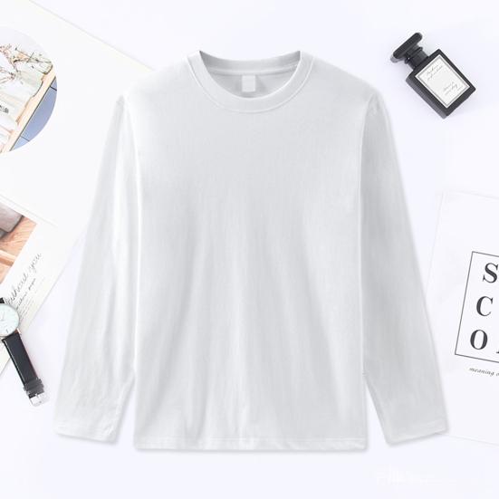 Women Men Long Sleeve Sweatshirt Breathable Soft Solid Color Spring Autumn Casual O-neck Loose Pullover Shirt