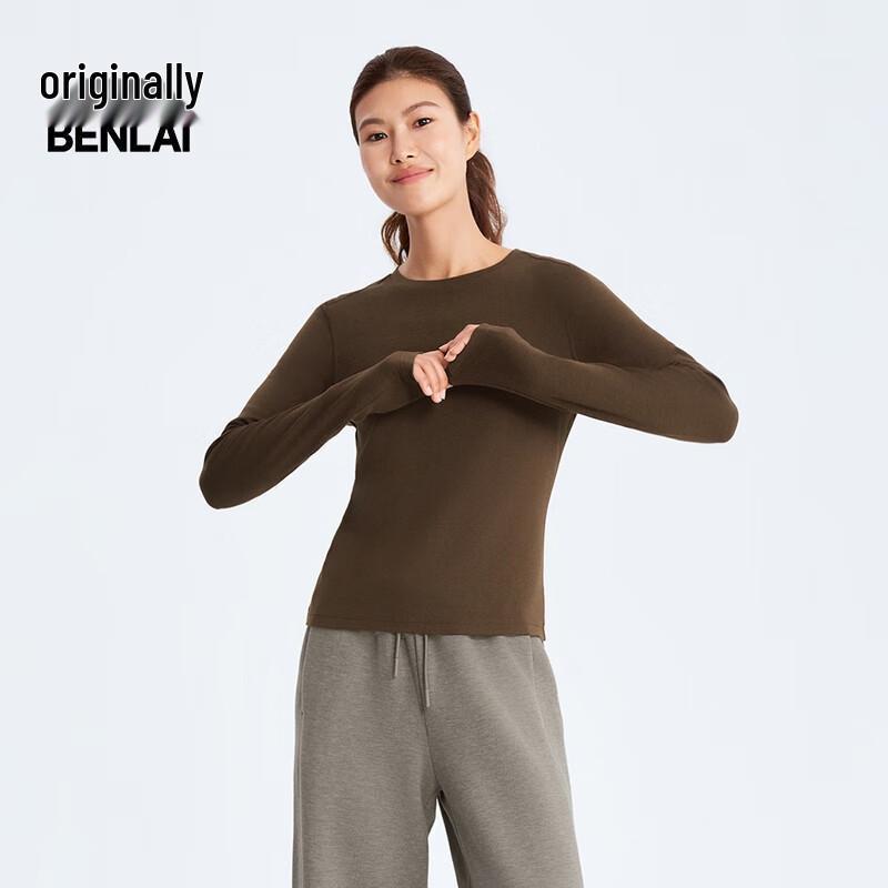 Benlai Women's Slim Fit Round Neck Long Sleeve T-Shirt