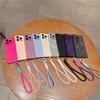 Matte Soft Silicone Square Shockproof Case for iPhone 16 15 14 Plus 13 Pro Max Magnetic Wireless Charge Lanyard Rope Strap Cover