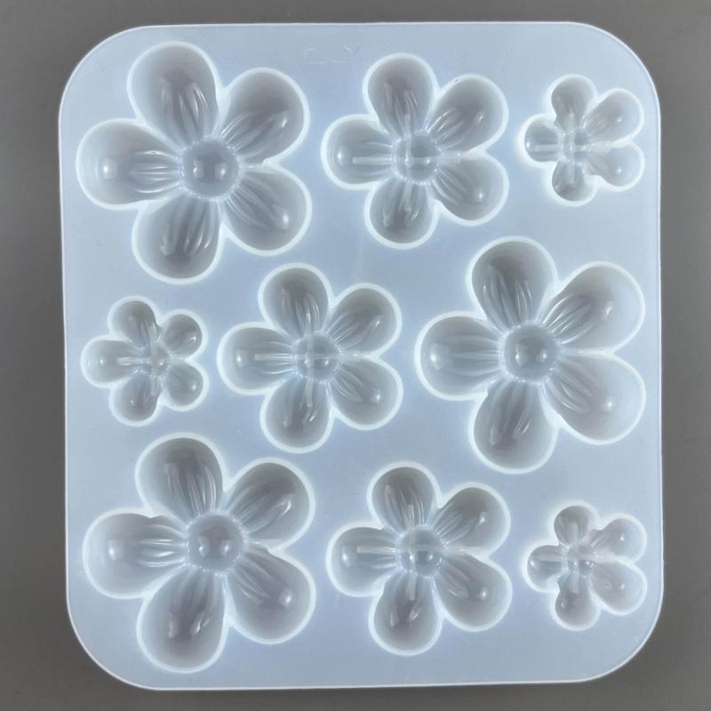 Five Petals Flower Silicone Mold Cherry Flower Epoxy Casting Mold Fragrant Gypsum Resin Mold for Car Pendant Ornament