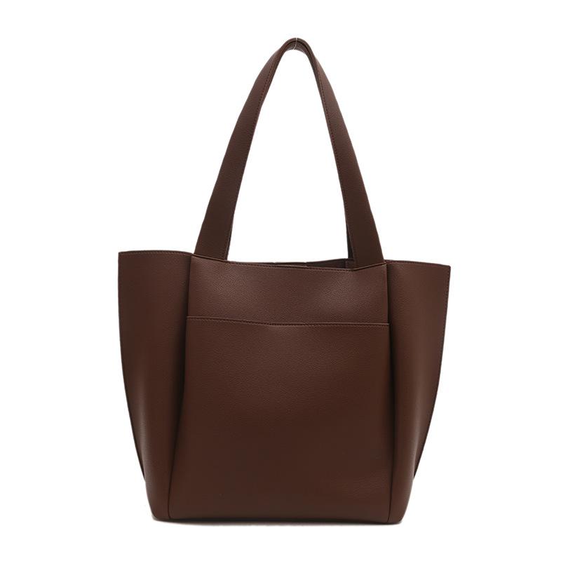 

The new tote bag is fashionable and simple, large-capacity shoulder bag, solid color handbag, and female bag.