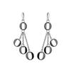 Earrings - LOVA - Dangle - Black Ceramic - 4 Links - Stud Back