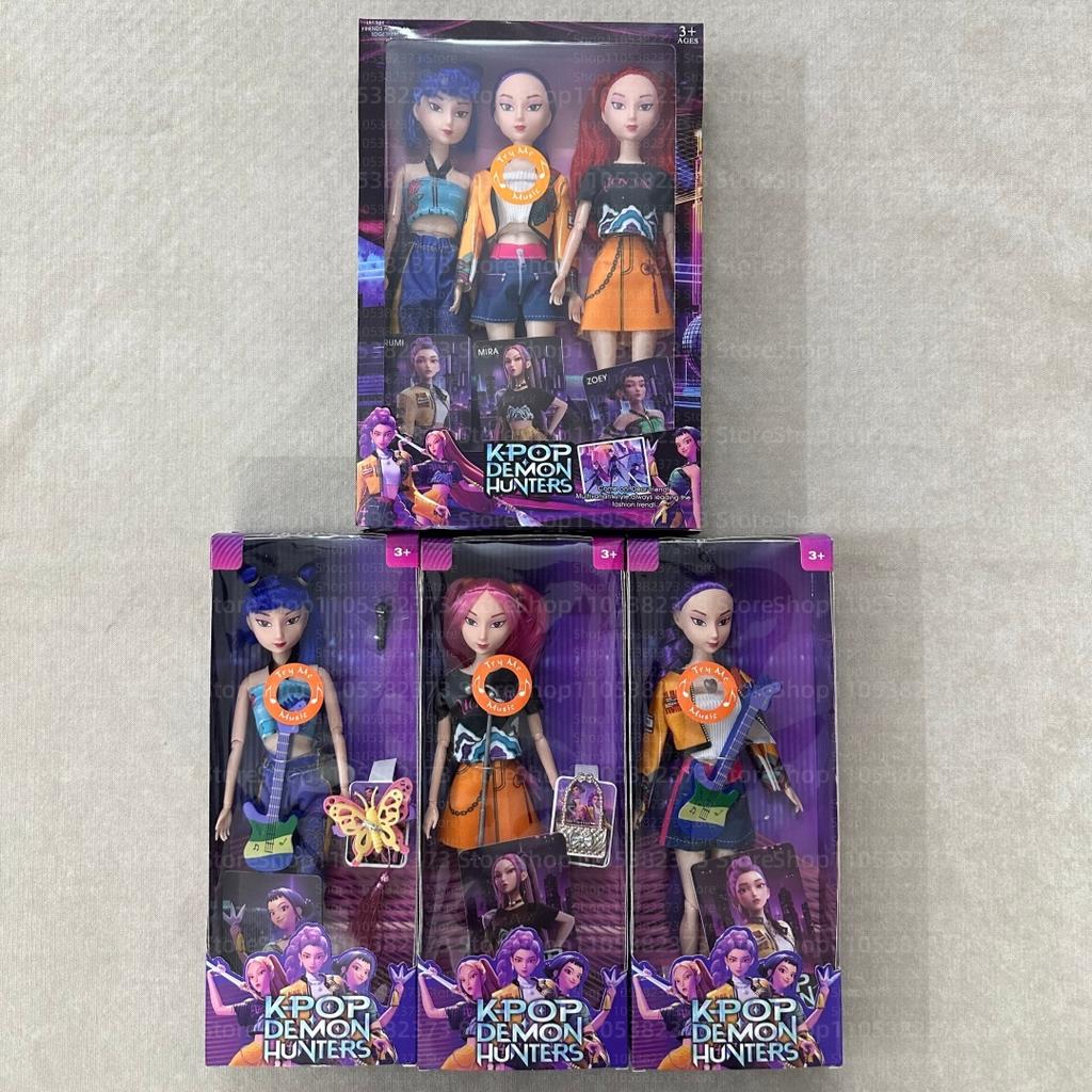 Kpop Rumi Mira Zoey Vinyl Doll Anime Hunters Girl 11 Inch Articulated With Theme Music Cute Toy 3Pcs Set Gift For Kids Girl Fans