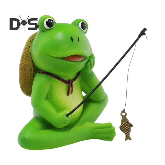 

Фигурка лягушки-рыболова из смолы, садовый декор, статуэтка лягушки-кашпо, мини-скульптура лягушки для дома, наружного и внутреннего декора сада фей Frog