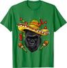 Gorilla Sombrero Fiesta Print Cotton Graphic Tee Cinco De Mayo T-Shirt for Men