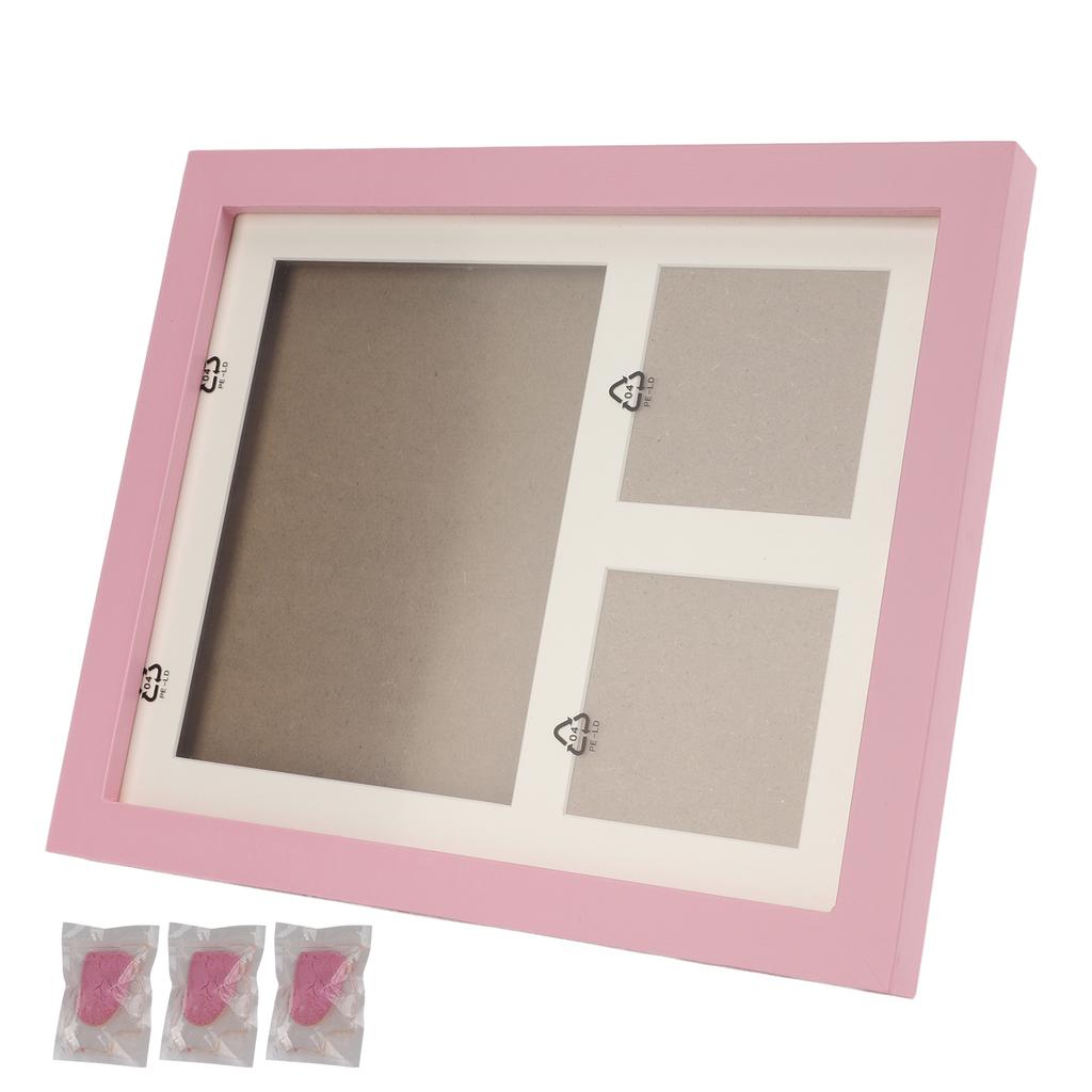Dog Cat Paw Prints Pet Wall Frame Paw Print Kit for Dog Owner Cat Owner Pet LoversPink Mud Pink Frame