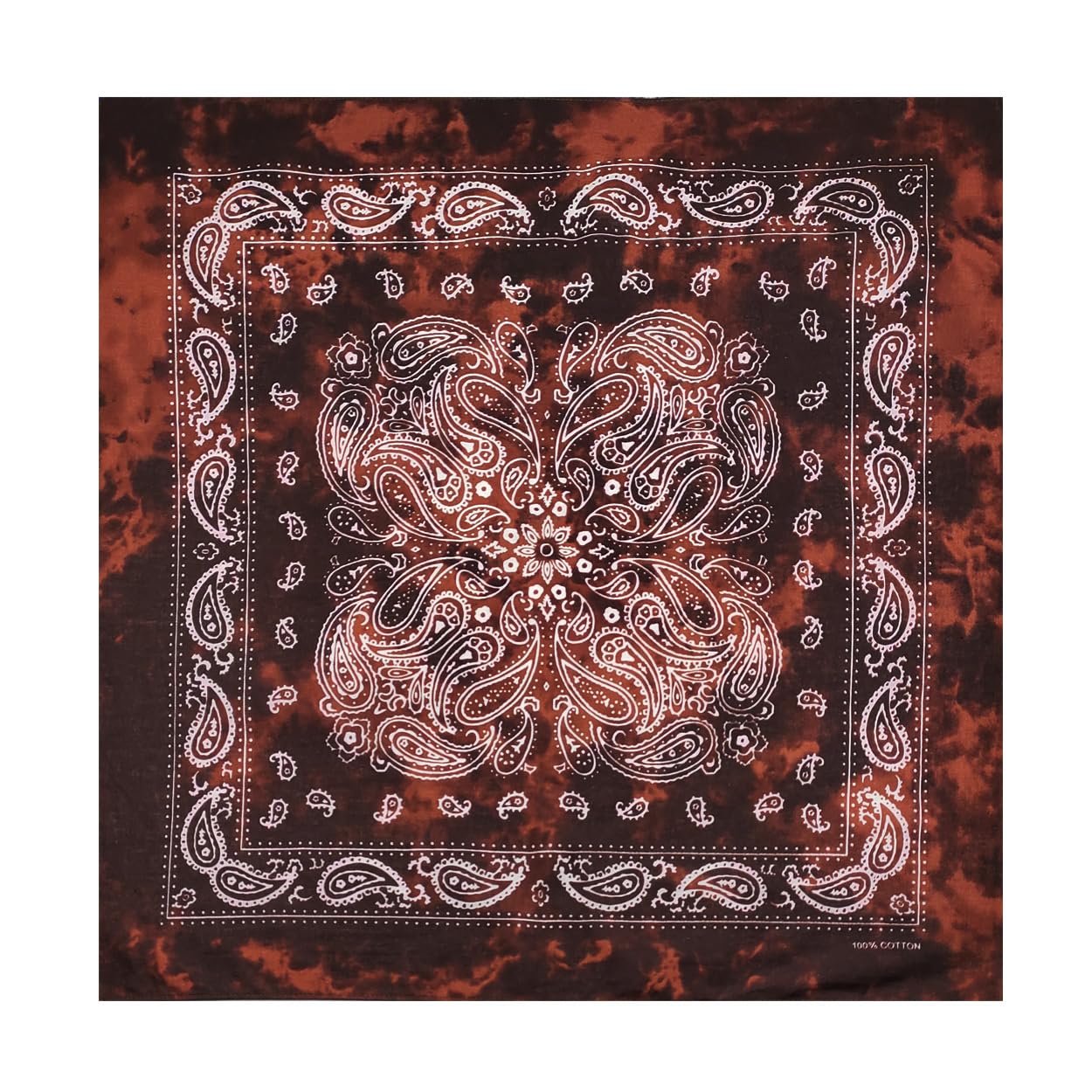 

kakatrend Bandana Brown Paisley Handkerchief Shibori Bandana Adults 100% Cotton Cotton Bandana Men s Women s 55cm x 55cm